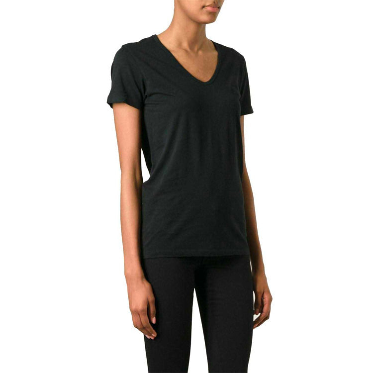 Burberry V-Neck Solid Color Short Sleeve For Black 39733861