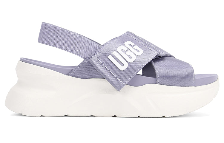 (WMNS) UGG La Breeze Open Toe Thick Sole Sports Sandals White Purple 'Black White' 1117354-JGL