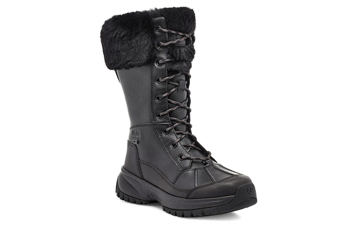 (WMNS) UGG Yose Tall Fluff Snow Boots Black 1112327-BLK