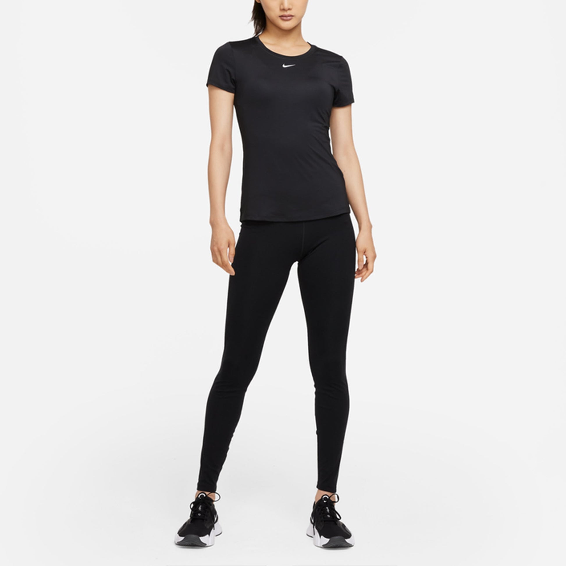 (WMNS) Nike Dri-FIT One Quick Dry Sports Round Neck Short Sleeve Black T-Shirt DD0627-010