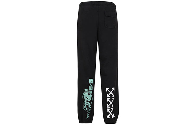 Men's Off-White Printing Black Pants OMCH020E19E300151088