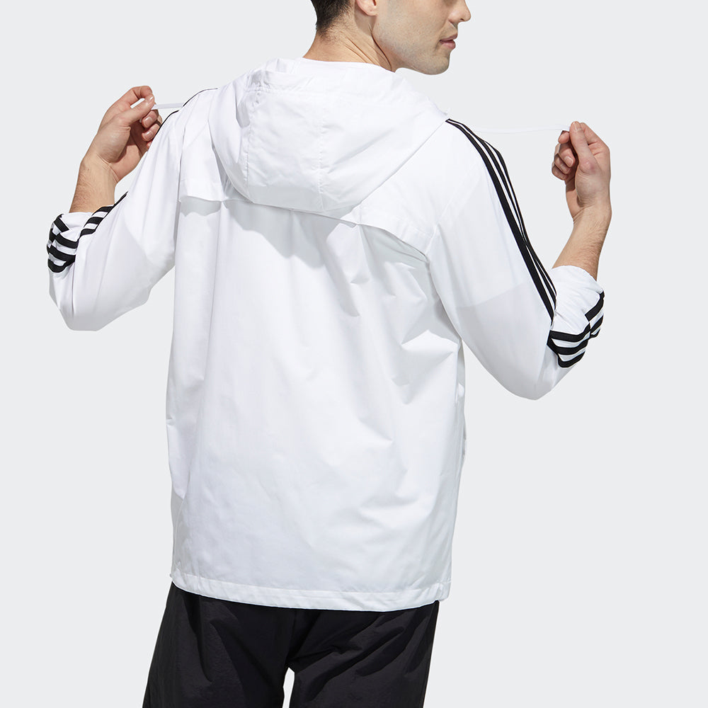 adidas neo M Ce 3s Wb Classic Stripe Windproof waterproof Sports Hooded Jacket White GP4907
