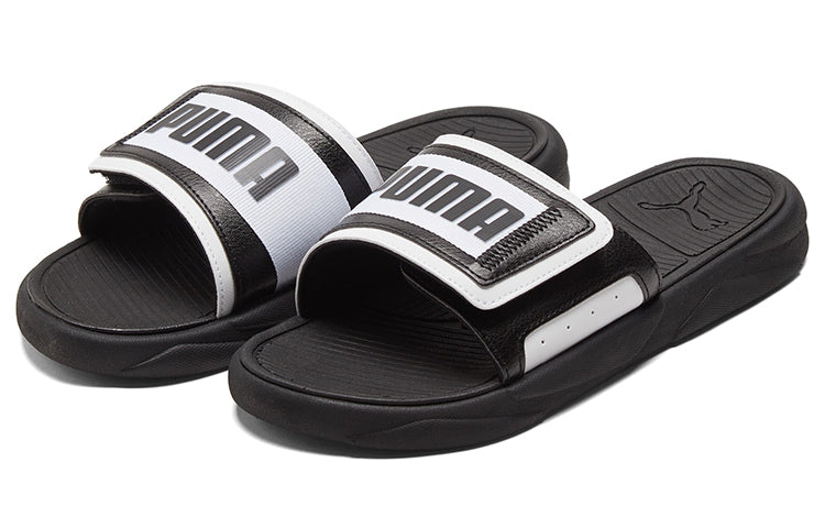 PUMA Royalcat Sports Slippers Unisex Black White 386712-01
