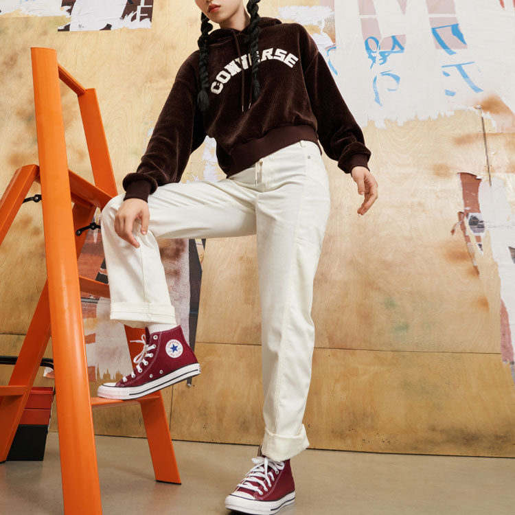 (WMNS) Converse Hoodie Asia Sizing 'Red Brown' 10026557-A03