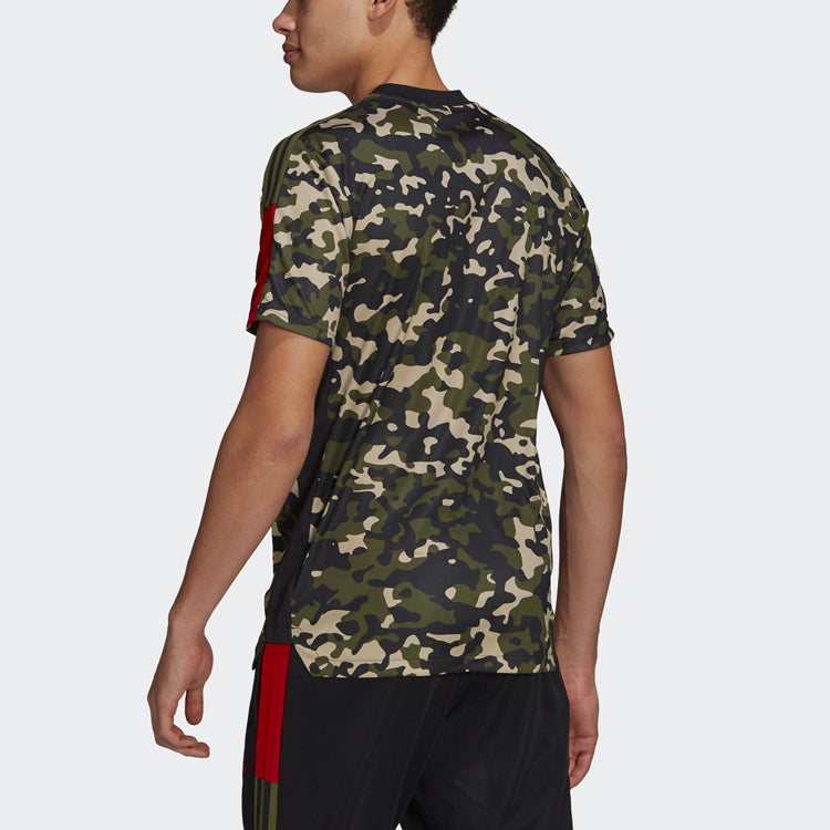 adidas Tiro Tr Jsy Aop Soccer/Football Sports Patchwork Print Short Sleeve Camouflage GU8190