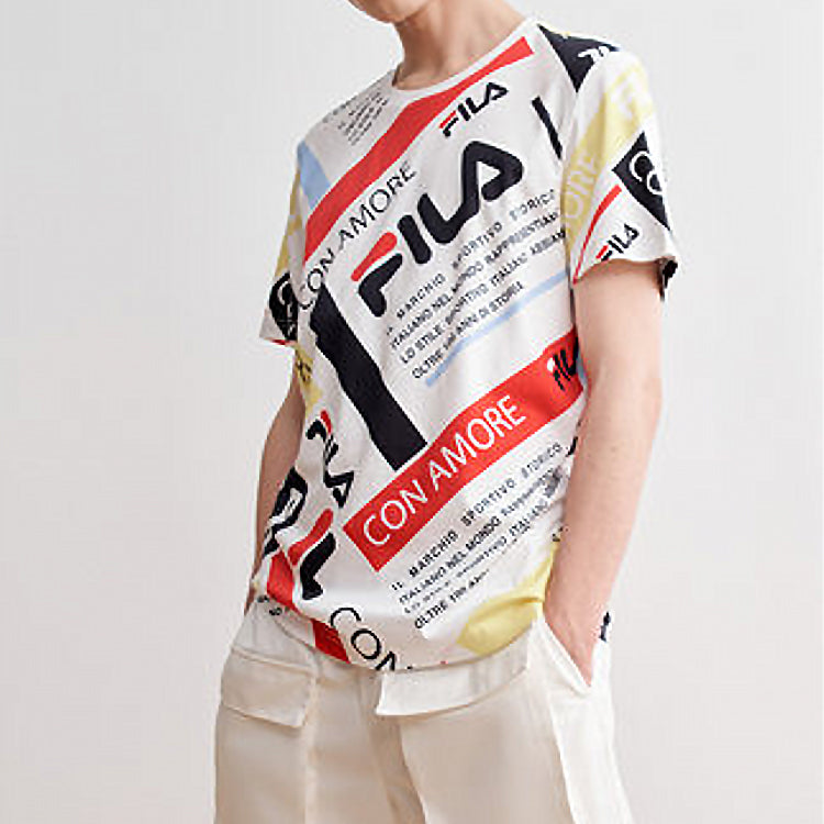 FILA Casual Contrasting Colors Logo Tee Multicolor F11M028115F