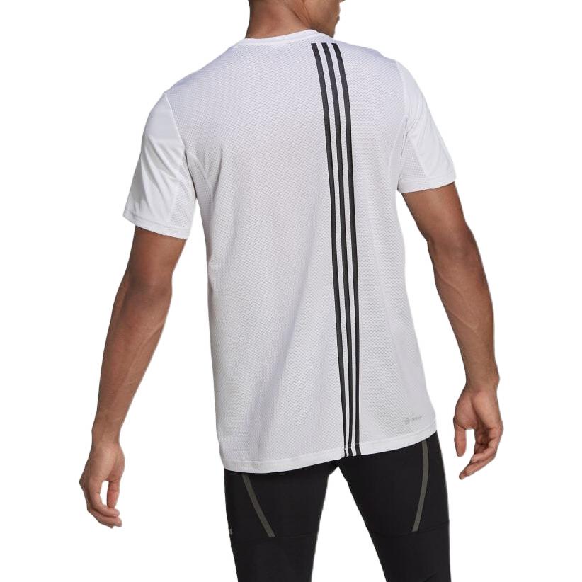 adidas Logo Printing Stripe Round Neck Short Sleeve White HB7423