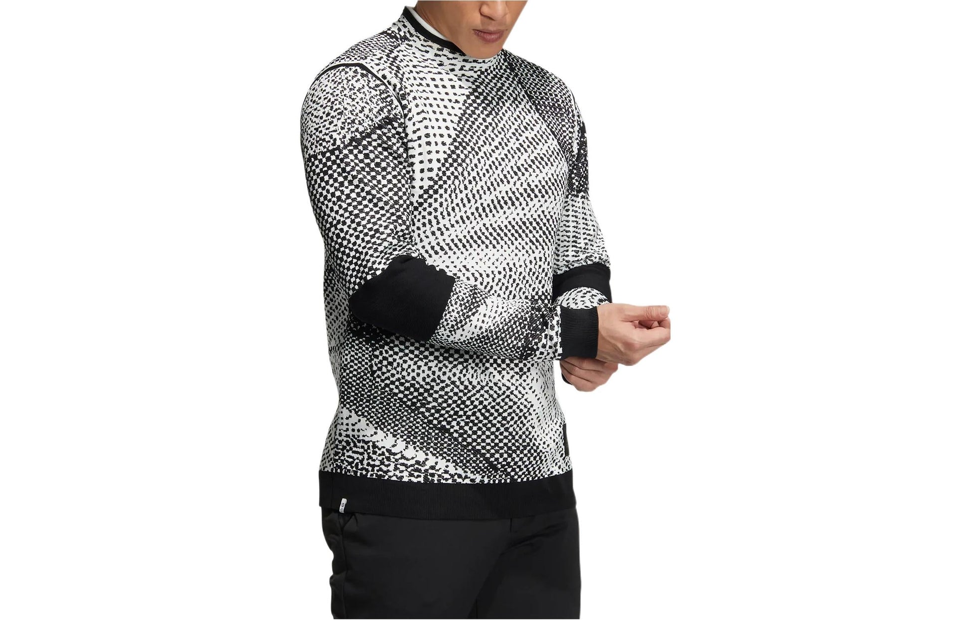Men's adidas Pk Gradation Po Slim Fit Half Turtleneck Back Stripe Pullover Long Sleeves Knitwear Gray HM7625