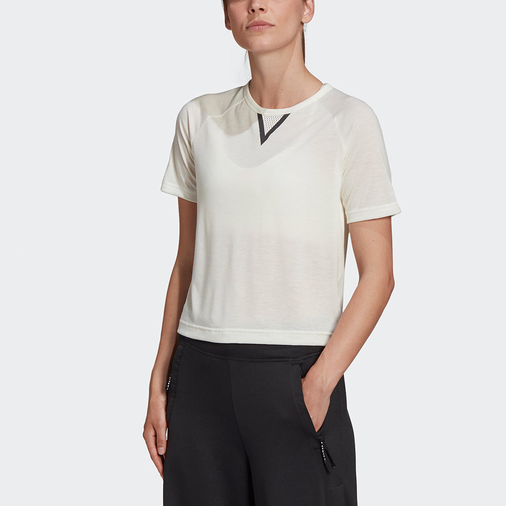 (WMNS) adidas Crop Tee Athleisure Casual Sports Round Neck Short Sleeve Jade White T-Shirt GH7369