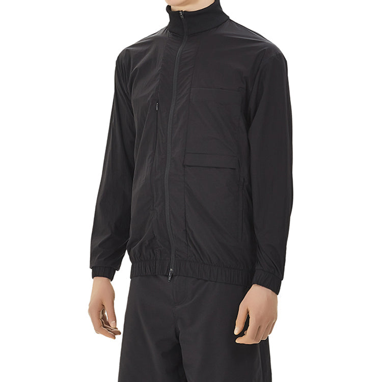 Men's Y-3 TRVL Stretch Jacket Stand Collar Casual Zipper Long Sleeves Black FS3351