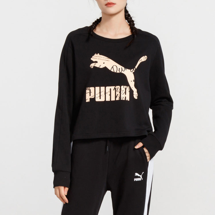 (WMNS) PUMA Logo Alphabet Printing Black 595214-71