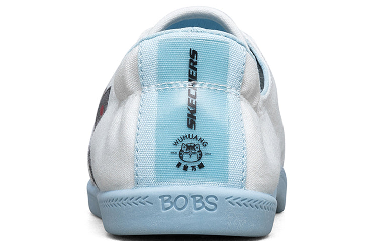 (WMNS) Skechers Beach Bingo My Emperor Sleeps All Night Low-Top Canvas Shoes White/Blue 66666273-WLB
