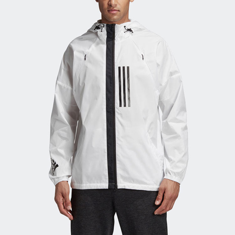 adidas W.N.D Windproof Breathable hooded track Jacket White DZ0048