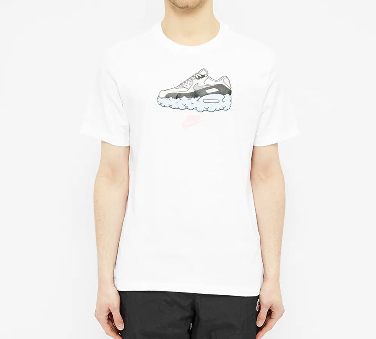 Nike Air Max Shoe Printing Short Sleeve White CV0071-100