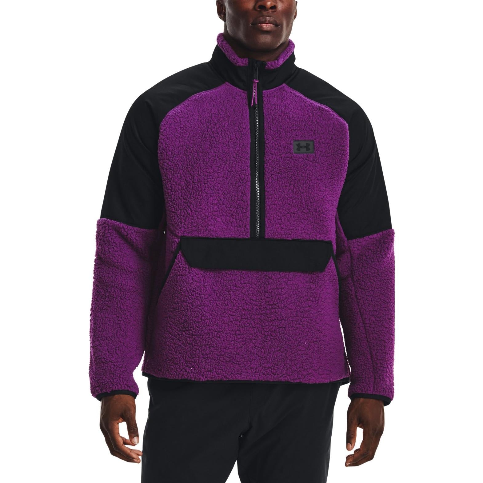 Under Armour Legacy Sherpa 1/2 Zip Jacket 'Black Purple' 1373656-514