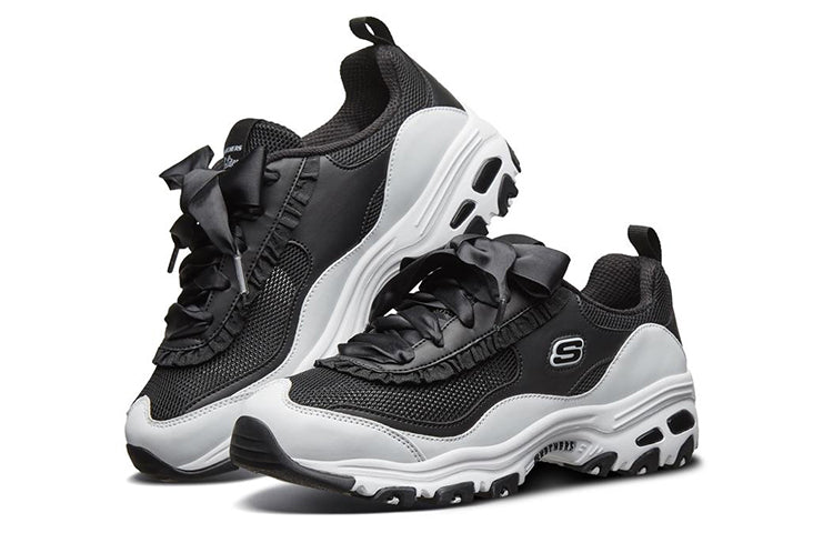 (WMNS) Skechers D'Lites 1.0 Low-Top Running Shoes Black/White 66666193-BKW