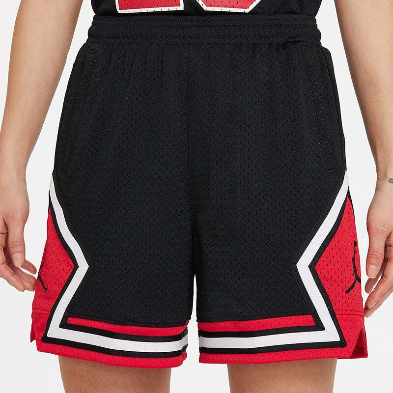 (WMNS) Air Jordan Contrasting Colors Logo Printing Elastic Waistband Straight Shorts Black DD0288-010