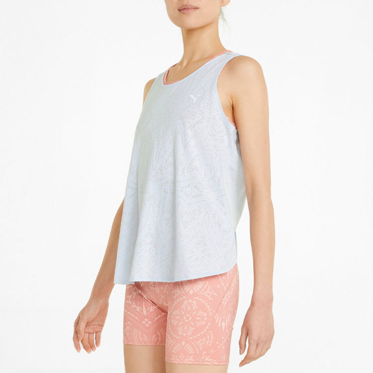 (WMNS) PUMA Studio Burn Out Twist Training Tank Top 'Grey' 521588-21
