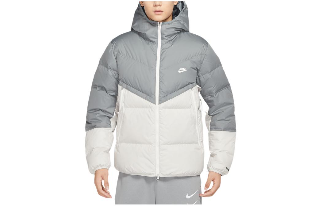 Nike hooded puffer jacket 'Grey White' DV1132-084