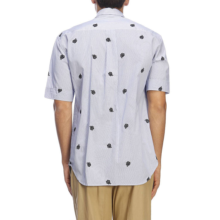 Men's KENZO SS21 Embroidered Short Sleeve Shirt Blue F955CH5261FH-64