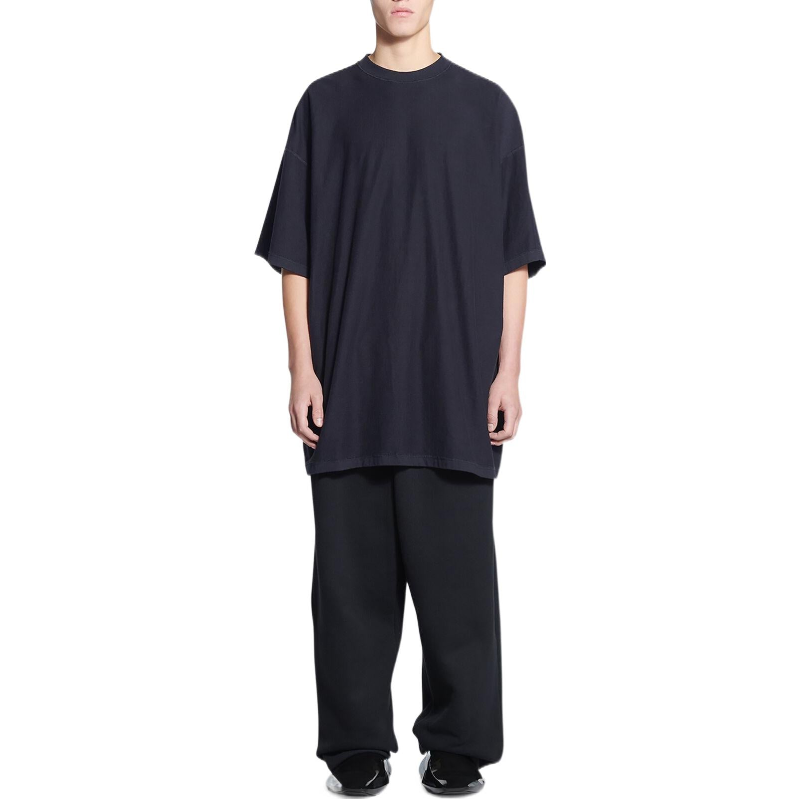 Balenciaga Tab T-shirt Oversized 'Black' 694576TMVJ21151