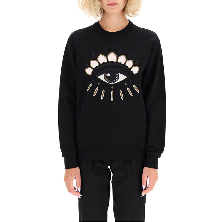 (WMNS) KENZO FW20 Eye Embroidered Fleece Lined Cotton Hoodie Black FA62SW8234XC-99