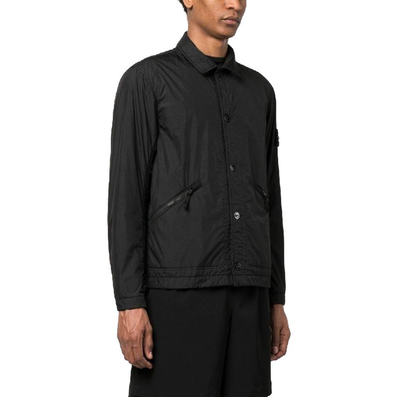 STONE ISLAND Padded Crinkle Reps Nylon Shirt Jacket 'Black' 781542522-V0029
