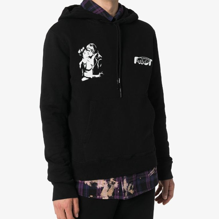 Off-White FW20 Kissing Printing Hooded Pullover Men Black OMBB034E20FLE0071001