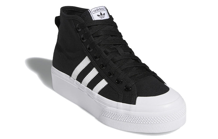 (WMNS) adidas Nizza Platform Mid 'Core Black White' FY2783