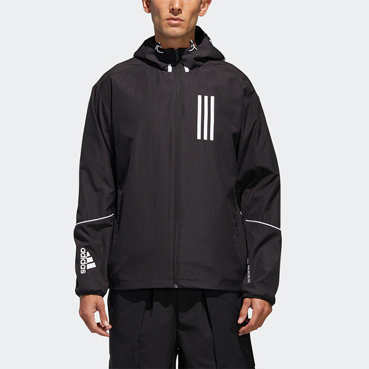 adidas W.N.D. Sports Stylish Hooded Jacket Black GF4015