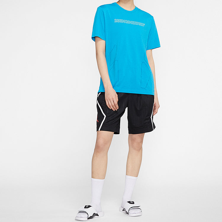 Air Jordan 23 ENGINEERED Dri-FIT Quick Dry Casual Sports Short Sleeve Blue CJ6205-446