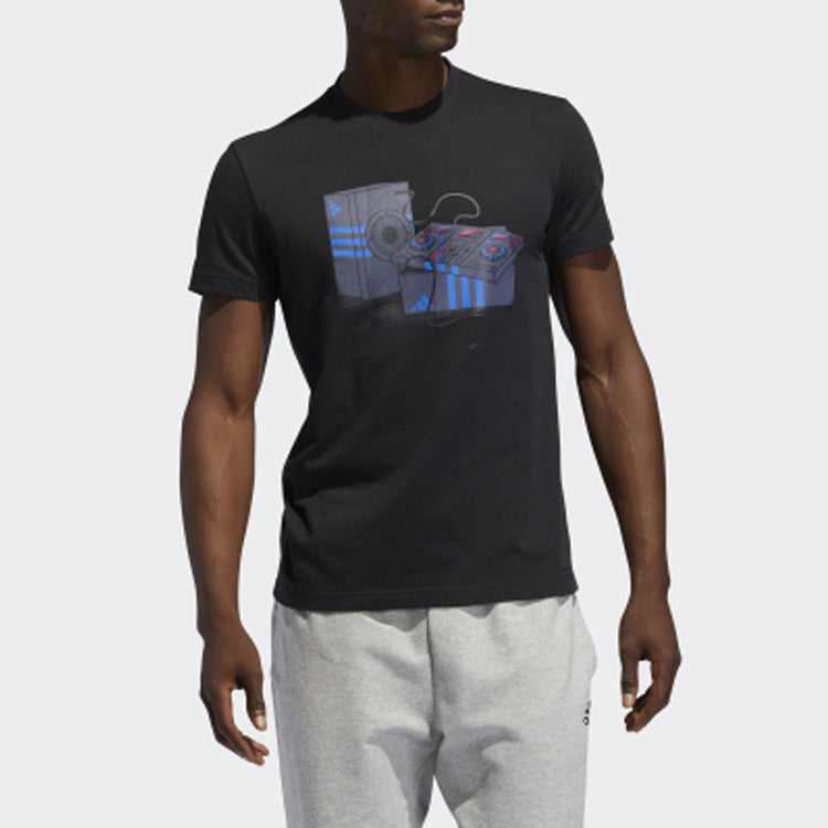 adidas M Gfx T Bos Sports Round Neck Short Sleeve Black FT2825