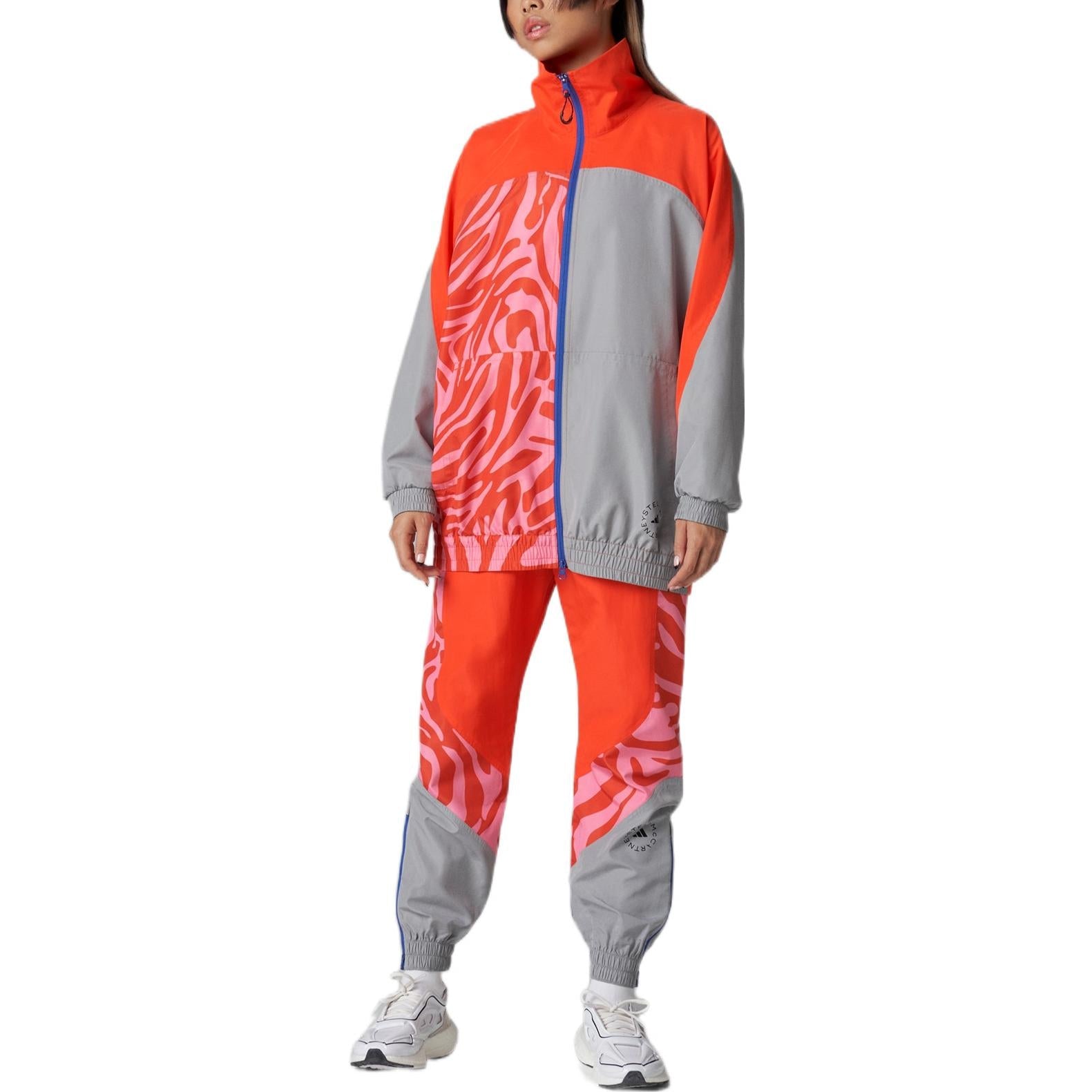 (WMNS) adidas By Stella McCartney Color Blocked Track Jacket Asia Sizing 'Orange Grey' H59949