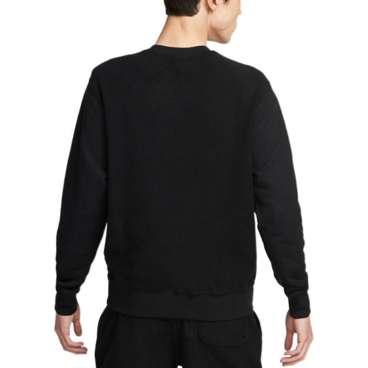 Men's Nike Solid Color Logo Printing Round Neck Long Sleeves Black DQ4584-010