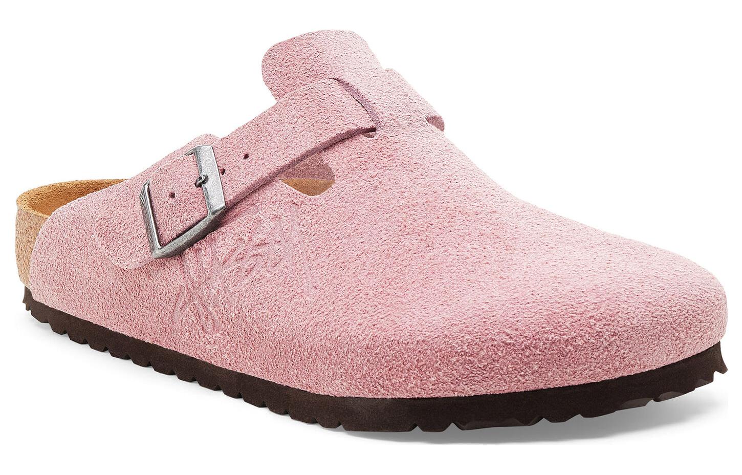 Birkenstock x Stussy Boston Suede Leather 'Dusty Pink' 1022971