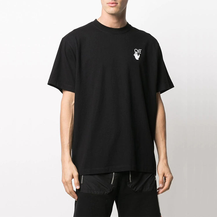 Off-White SS21 Pink Gradient Marker Arrow Short Sleeve For Men Black OMAA038R21JER0021032