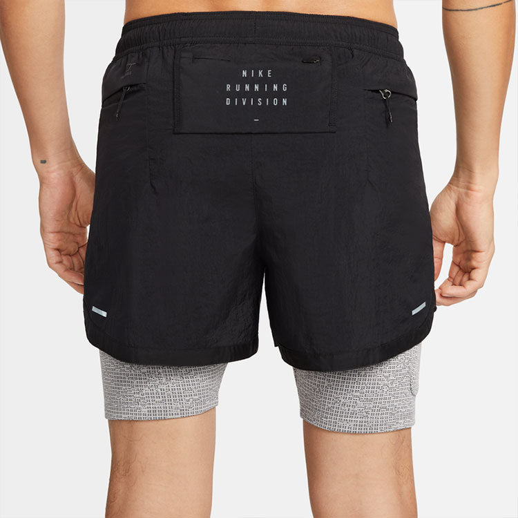 Men's Nike Solid Color Reflective Logo Water Repellent Breathable Printing Shorts Black DM4633-010