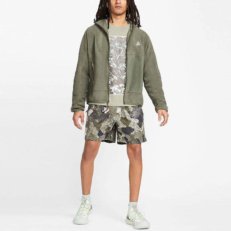 Men's Nike Solid Color Logo Zipper Long Sleeves Jacket Green DN3916-325