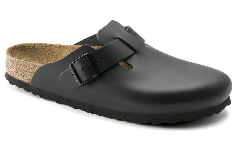 Birkenstock Boston Natural Leather Narrow Fit 'Black' 0060193