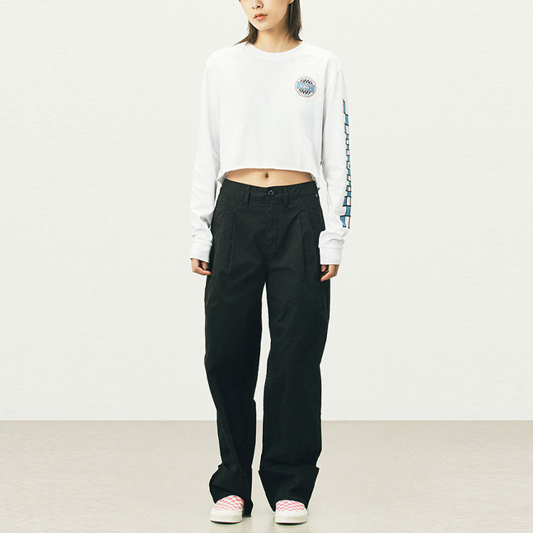 (WMNS) Vans Back Grid Logo Printing Long Sleeves White T-Shirt VN0A5DVPYB2