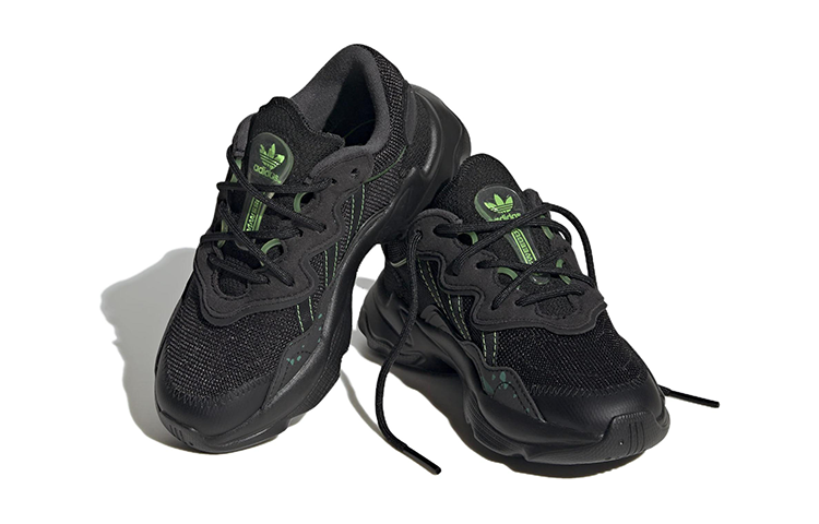(GS) adidas Ozweego Shoes 'Black Solar Green' HR0238