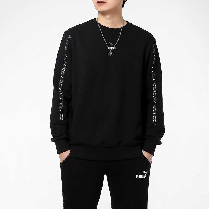 PUMA Elevate Crew Neck Long Sleeve Sweater 'Black White' 531072-01