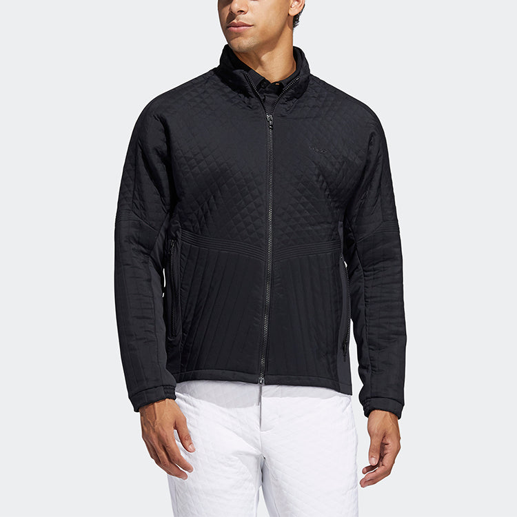 adidas Quilting Jk Golf Sports Stand Collar Jacket Black FS6957