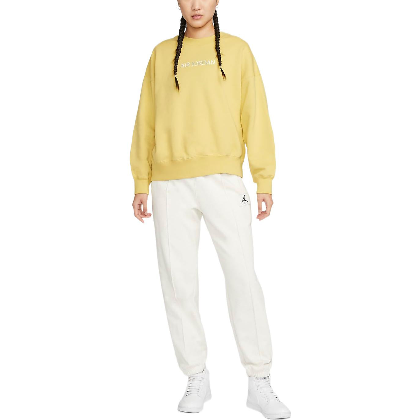 (WMNS) Air Jordan Logo Fleece Sweatshirt 'Gold' DQ4650-700