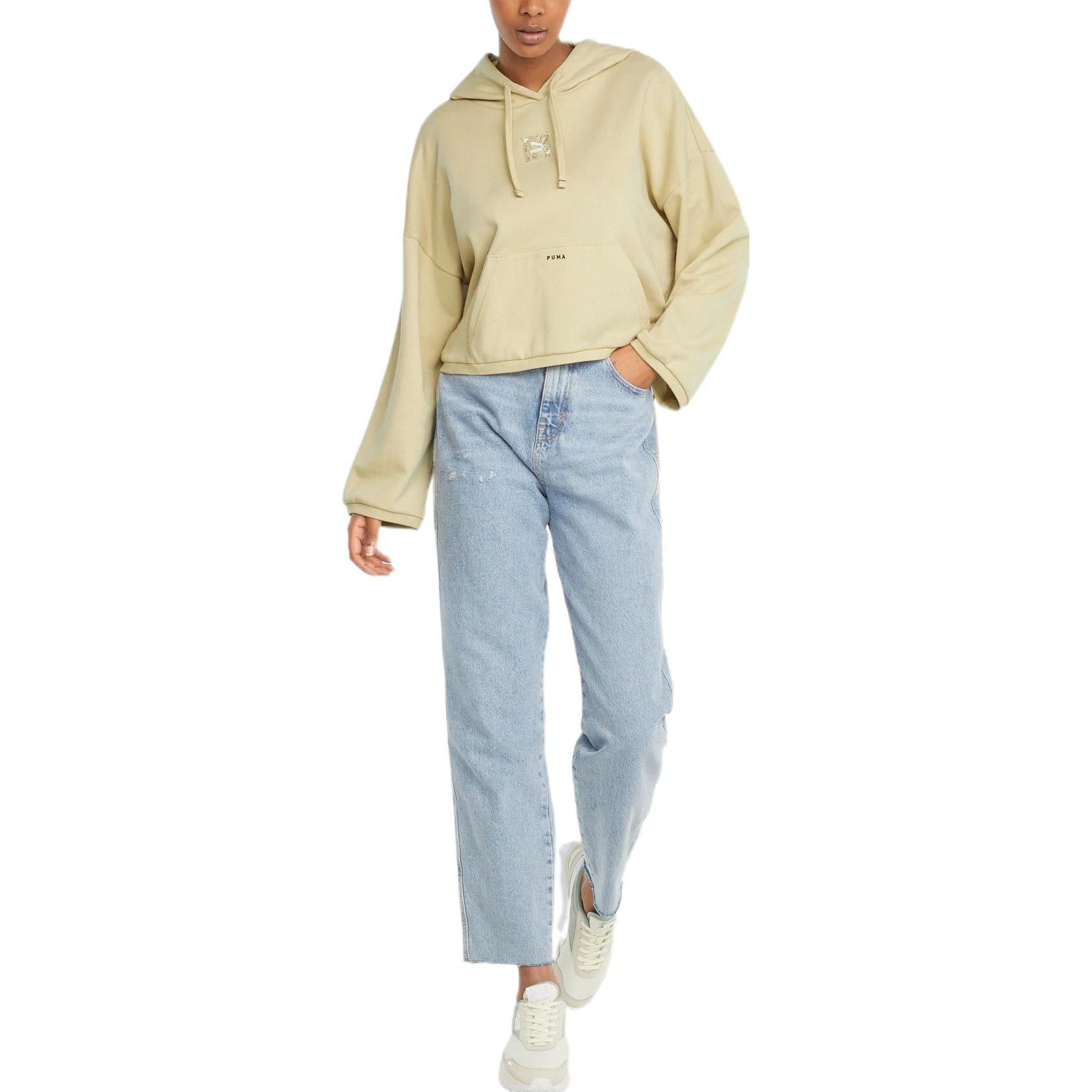 (WMNS) PUMA RE.GEN Cropped Hoodie 'Yellow' 531941-20