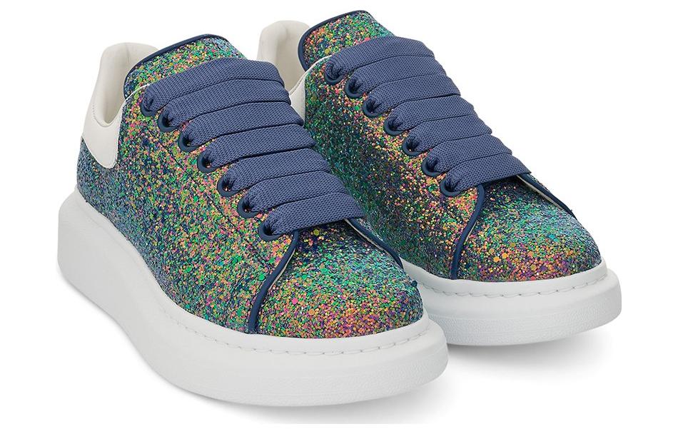 (WMNS) Alexander McQueen Oversized Sneaker Glitter 'Petrol Blue' 558944W4MC23138