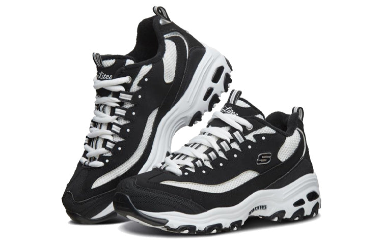 (WMNS) Skechers D Lites 1.0 Running Shoes 'Black And White' 66666254-BKW