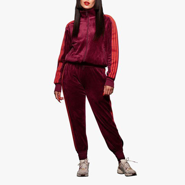 adidas x IVY PARK Crossover Velvet Sports Long Sleeves Jacket Couple Style Cherry Red HN0305