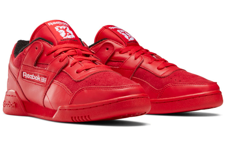 Reebok Workout Plus Lightweight Cozy Low Tops Casual Skateboarding Shoes Unisex Red GV8274