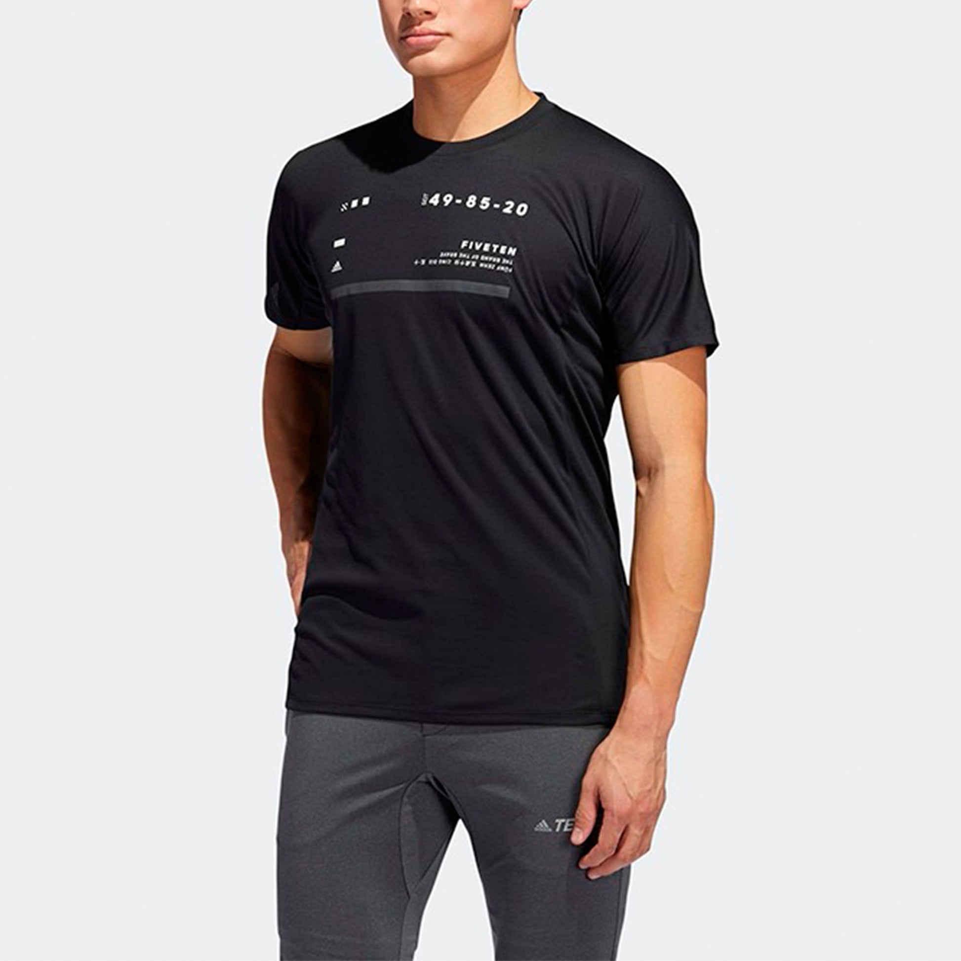 adidas Outdoor Sports Printing Round Neck Short Sleeve Black FI2422